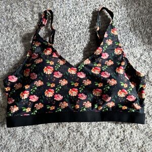 Pulse Boutique Black Floral Swim Top